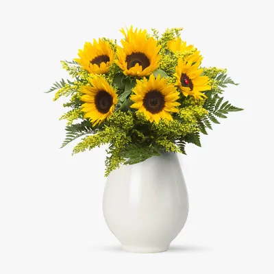 Buchet cu floarea soarelui si solidago