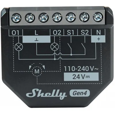 Releu inteligent Shelly 2PM GEN4, 2 canale, 2x10A, monitorizare consum, multiprotocol (WiFi, bluetooth, matter, zigbee) , integrare Home 3800238070748