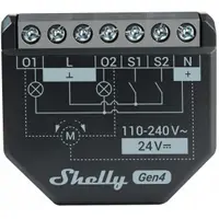 Releu inteligent Shelly 2PM GEN4, 2 canale, 2x10A, monitorizare consum, multiprotocol (WiFi, bluetooth, matter, zigbee) , integrare Home 3800238070748