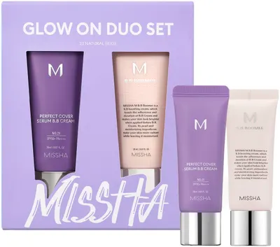 Missha Set - BB Cremă-ser №21 și Bază de machiaj, 2 х 20 ml