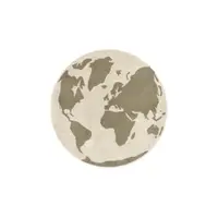 Covor pentru copii verde-crem lavabil, țesut manual din bumbac ø120 cm World Map – Lorena Canals
