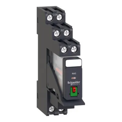 Releu de conectare pre-asamblat cu soclu, Harmony Electromechanical Relays, 5A, 2CO, fara LED, cu buton de testare blocabil, cu surub, 230V AC