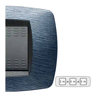 Placa ornament technopolimer, 2+2+2 module, albastru satin