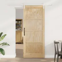 vidaXL Ușă glisantă 86 x 211 cm Lemn masiv de pin Natural și Alb