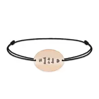 Master - Bratara personalizata snur pentru absolvire "To teach is to love" din argint 925 placat cu aur roz