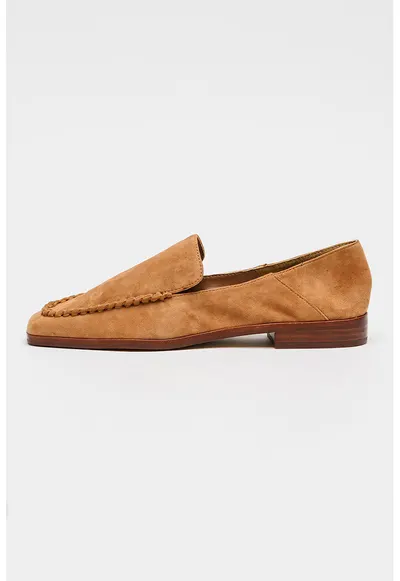 Mocasini de piele intoarsa Beny - Maro camel