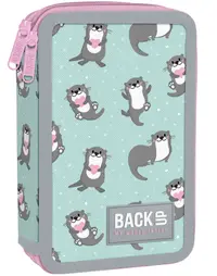Penar cu rechizite BackUp DW - Otters In Love, cu 2 fermoare