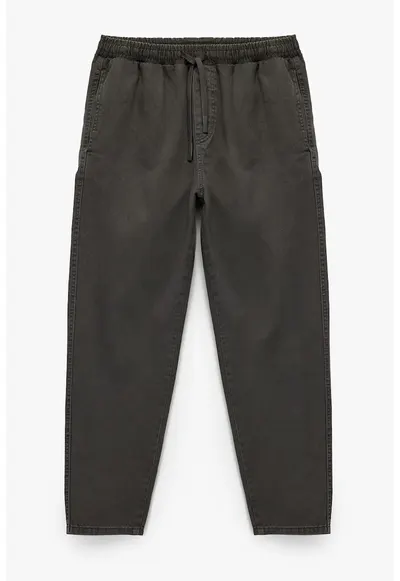 Pantaloni relaxed fit din bumbac cu talie medie - Verde padure