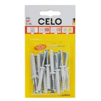 CELO Blister Nail plug NP 5-35 pre-assembled, FB flat rim plug cu countersunk surub (PZ2), zincat