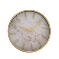 Ceas de perete modern cu design marmura si accente aurii
