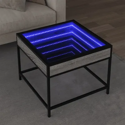 Gossi masuta de cafea cu led infinity, gri sonoma, 50x50x41 cm