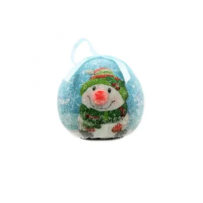 Glob decorativ bleu - Om de zăpadă - Let it snow