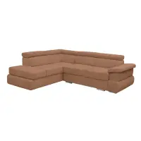 Coltar extensibil TIVOLI 2S3, cu arcuri si lada depozitare, colt stanga, caramiziu, 285x225x90 cm