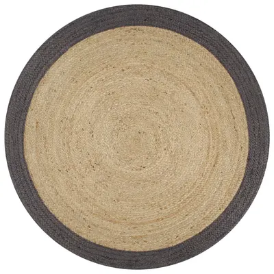 vidaXL Covor manual cu margine gri închis, 150 cm, iută