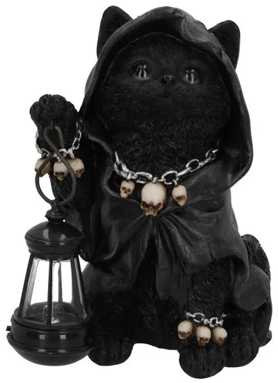 Statuetă Nemesis Now Adult: Gothic - Reaper's Feline Lantern, 18 cm