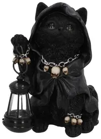Statuetă Nemesis Now Adult: Gothic - Reaper's Feline Lantern, 18 cm