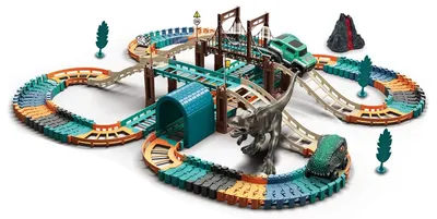 Pistă pentru copii Raya Toys - Dino Track, 137 piese