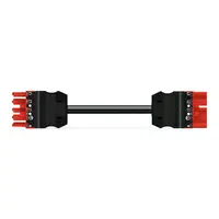 pre-assembled interconnecting cable; Eca; Socket/plug; 5-pole; Cod. P; H05VV-F 5G 2.5 mm²; 1 m; 2,50 mm²; red