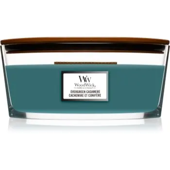 Woodwick Evergreen Cashmere lumânare parfumată cu fitil din lemn (hearthwick)