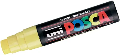 Marker permanent cu un varf tesit Uni Posca - PC 17K L, 15mm, galben