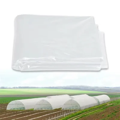 Folie de acoperire pentru sere sau solarii, 150 microni, latime 12 m, lungime 1 m, rezistenta UV, polietilena 1.9 kg rola