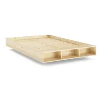 Pat matrimonial în culoare naturală din lemn de pin cu somieră 180x200 cm Merge – Karup Design