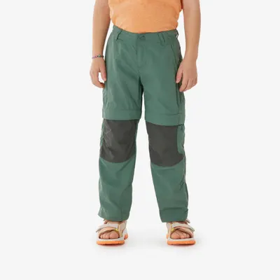 Pantalon Modulabil Drumeție MH500 Verde Copii 2-6 ani