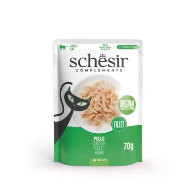 Hrana umeda pentru pisici Schesir plic Pui in jeleu 70gr