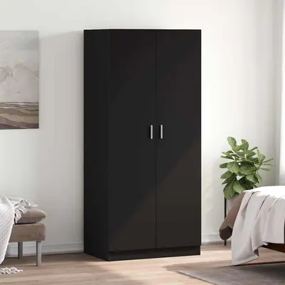 vidaXL Șifonier, negru, 80x52x180 cm, lemn prelucrat