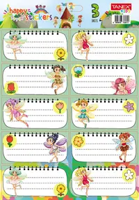 Etichete scolare autoadezive, 30buc/set, Tanex, Fairies