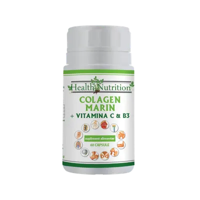 Colagen marin Forte + Vitamina B3 + Vitamina C, 60 tablete, Health Nutrition