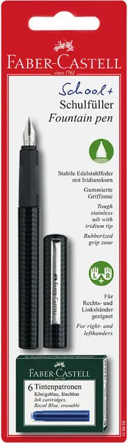 Stilou Faber-Castell - Negru, cu 6 patroane