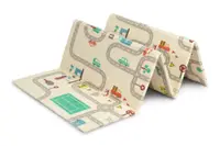 Covoras pliabil multifunctional Toyz pentru copii cu 2 fete,din spuma XPE fara substante nocive, antiderapant, izolator termic 200x180x1 cm, geanta transport inclusa Cars