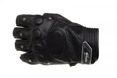 Manusi fara degete, din piele gaurita cu protectii, culoare negru, marime XL