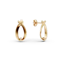 Cercei geometrici din aur galben cu diamante de 0.01ct