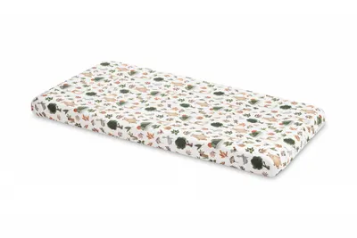 Cearceaf imprimat Sensillo Forest pentru saltea copii 120x60 cm,banda elastica de fixare,material din bumbac 100