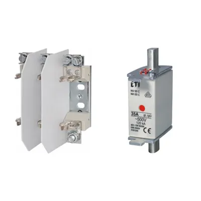 Pachet Protectie Circuit Trifazat: Soclu Siguranta Fuzibila NH00/NH000 3P (M8/M6), Siguranta Fuzibila NH000 gG 125A 500V