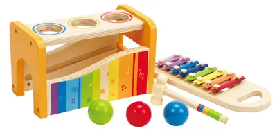 Set instrumente muzicale Hape - Xilofon cu ciocanas, din lemn