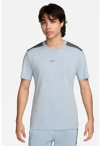 Tricou din bumbac cu detaliu cu monograma - Gri/Albastru glaciar