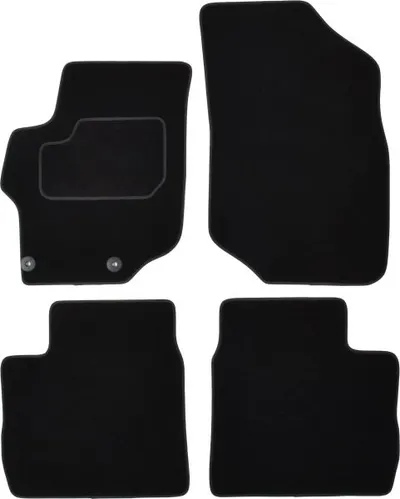Covor podea MAMMOOTH Velours, 4 buc., fata spate, set, culoare neagra, potrivit PEUGEOT 301 11.12