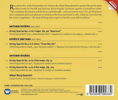 Dvorak: String Quartets: Opp. 96 "American", 51 & 105 / Smetana: String Quartet No. 1 "From My Life"