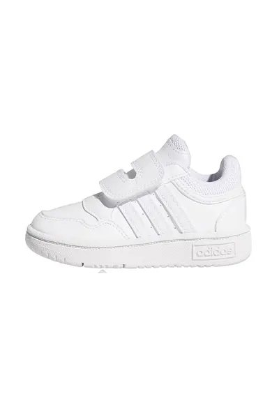 Pantofi sport de piele ecologica cu velcro Hoops - Alb optic