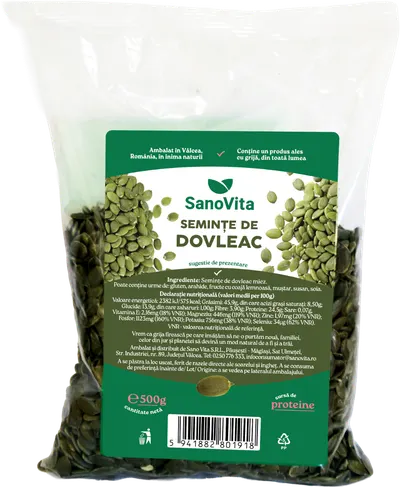 Seminte de dovleac, 500g, SanoVita