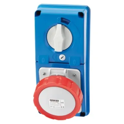 Priza industriala cu interblocaj verticala - WITHOUT BOTTOM - WITH FUSE-HOLDER BASE - 3P+E 16A 380-415V - 50/60HZ 6H - IP67
