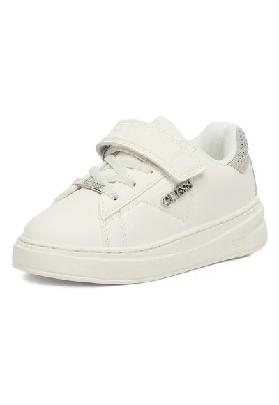 Pantofi sport copii - piele ecologica - velcro - alb