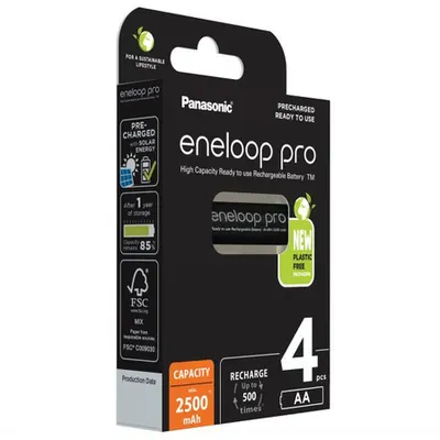 Eneloop Acumulatori Ni-Mh 1.2V AA R6 2500mAh PRO BK-3HCDE/4BE B4