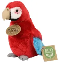 Jucărie de pluș Rappa Eco Friends - Papagal, Ara roșie, 15 cm