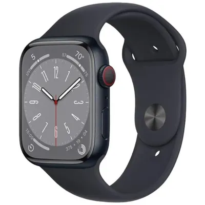 Apple Watch Series 8 2022, GPS + Cellular, Aluminium 45mm N/A Midnight Bun