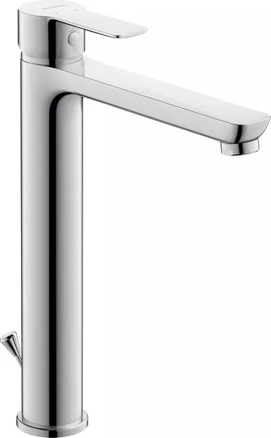 Baterie lavoar Duravit A.1 A11040001010, marime XL, cartus ceramic, monocomanda, set evacuare cu tija, 295 mm, ventil, Crom lucios