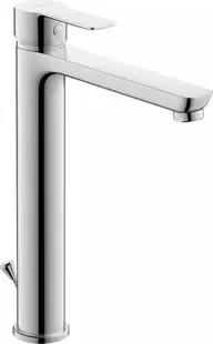 Baterie lavoar Duravit A.1 A11040001010, marime XL, cartus ceramic, monocomanda, set evacuare cu tija, 295 mm, ventil, Crom lucios